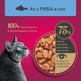 Пауч за котки My Love Adult cats  with fish in sauce 4 броя с Риба в сос